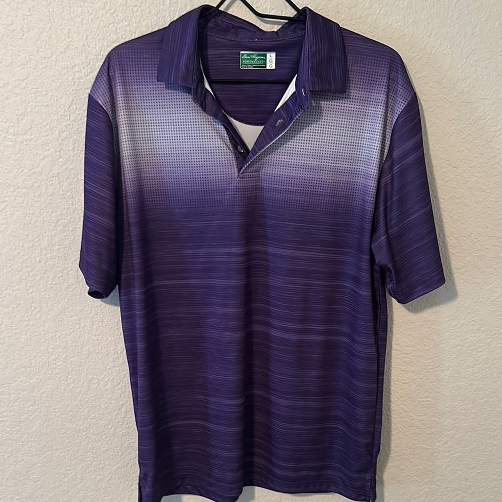 Hogan Purple Polo Shirt with Gradient and Textured Fabric